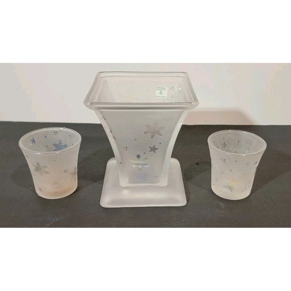 Party Lite Snowy Nights Candle Holders Set Of 3 P7872 - Picture 1 of 3